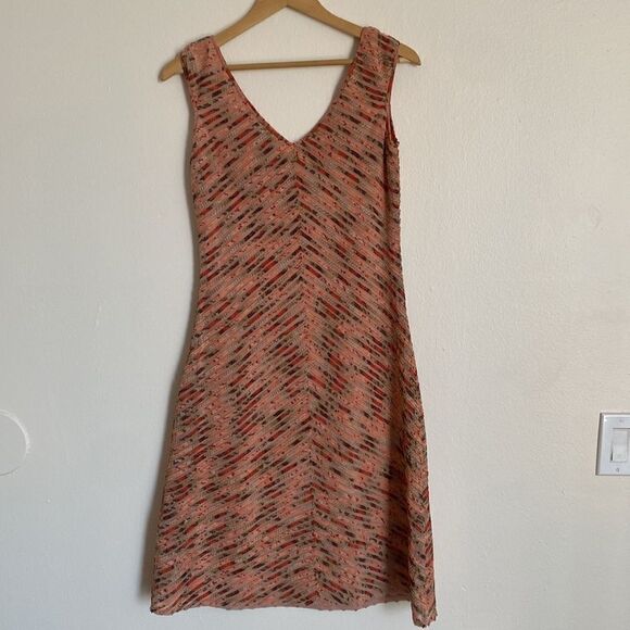 Adolfo Rodriguez Pink and Olive Sleeveless Dress - Picture 5 of 11